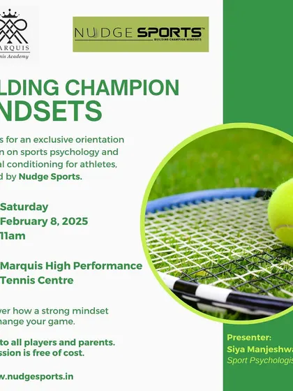 We are hosting an exclusive orientation on sports psychology and mental conditioning with Nudge Sports. Building a champion mindset is a key part of our curriculum for both players and parents.