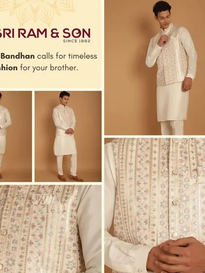 Step into the spotlight with confidence in this white Kurta Pajama set with an embroidered jacket. It's the perfect blend of tradition and modern comfort, ensuring you stand out.