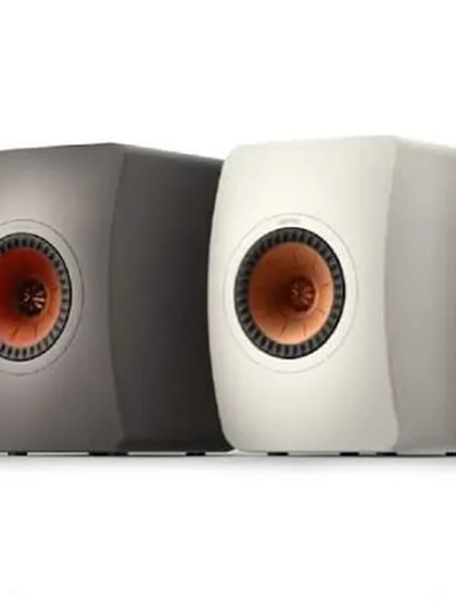 Your speakers should match your personal style. We offer speakers like these from KEF that come in a variety of finishes, including Royal Blue, Titanium Grey, and Mineral White, ensuring they perfectly complement your home's color palette.