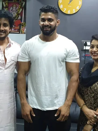 With Kannada film director and actor Prem. I'm grateful for the opportunity to work with respected figures in the film industry.