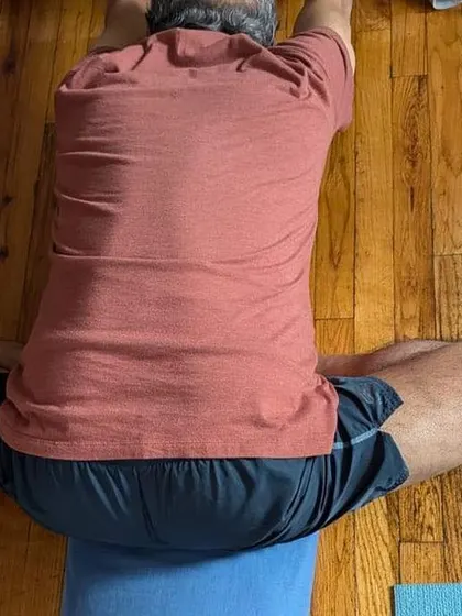 Additional images from my personal practice and teaching sessions, demonstrating a wide variety of asanas and the use of props. Each photo shows a moment of exploration in the journey of yoga.