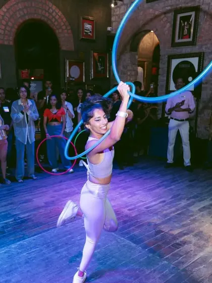 Another angle from my performance at Hard Rock Cafe. You can see the audience in the background, which is my favorite part. Connecting with them through movement is what it's all about.