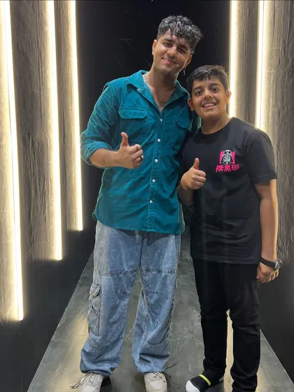 Our younger students are just as passionate. Here's a young dancer with Sargun after an inspiring session.