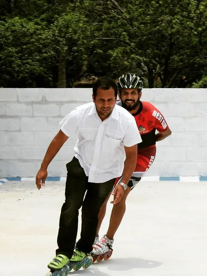 Sharing the joy of skating. Even off the competitive track, the love for the sport is always there.