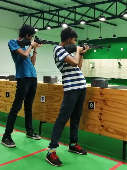 Young shooters practicing their form. It's great to see them developing discipline and focus through the sport of shooting.