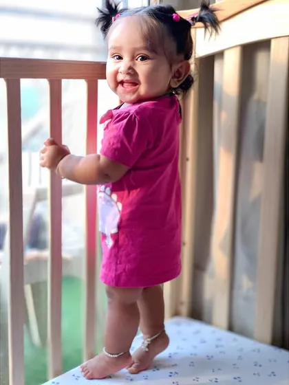 My cupcake is 8 months old. Another monthly milestone for my growing girl.