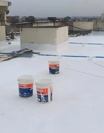 My team uses professional tools like rollers to ensure an even and consistent application of the waterproof coating. This method guarantees complete coverage and adherence, which is essential for the 10-year warranty I provide.