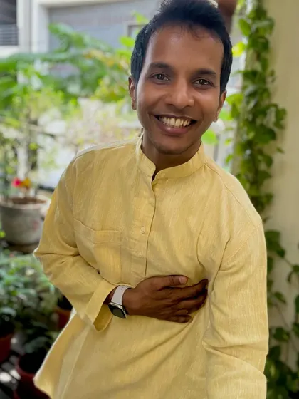 The simple joy of wearing traditional clothes on a festive occasion.