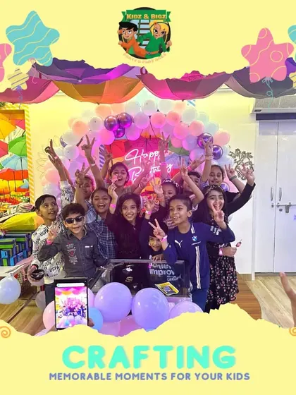 I focus on crafting memorable moments for your kids. This image captures the pure energy and happiness of a group of friends celebrating a birthday together at my venue.