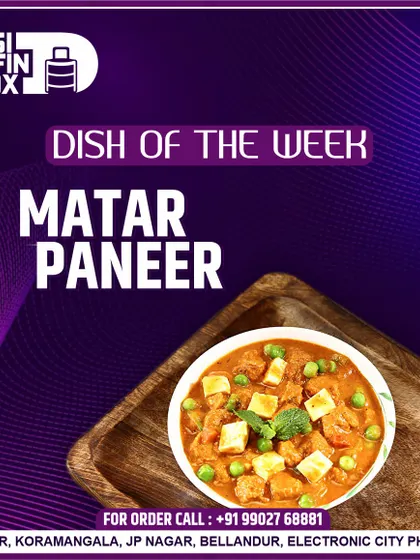 As a 'Dish of the Week', I often feature classics like Matar Paneer. This popular curry is made with soft paneer and green peas in a savory tomato-based gravy, a favorite in my weekly rotating menu.
