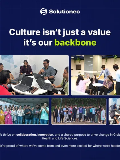 Our culture is the engine of our innovation. This collage captures the collaborative spirit, shared purpose, and dynamic environment that empowers our team to create impactful solutions for the global health and life sciences industries.