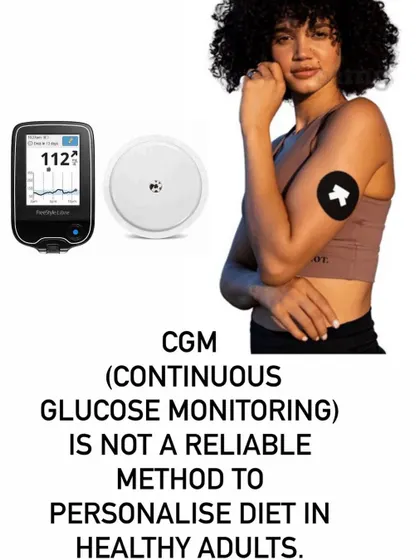While Continuous Glucose Monitors (CGM) are useful for tracking trends, they are not a reliable standalone method for personalizing diets in healthy adults. Studies show that glucose readings for the same meal can vary at different times, reinforcing the need for a more comprehensive approach like genetic testing.