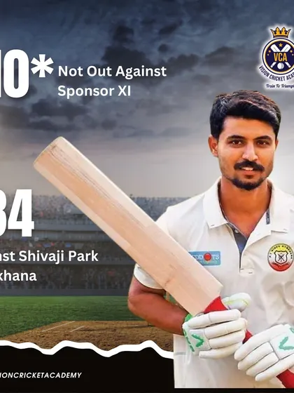 A showcase of our coach Amogh Bhatkal's dominant form, hitting back-to-back centuries in the Police Shield Invitational Tournament with scores of 110* and 184.