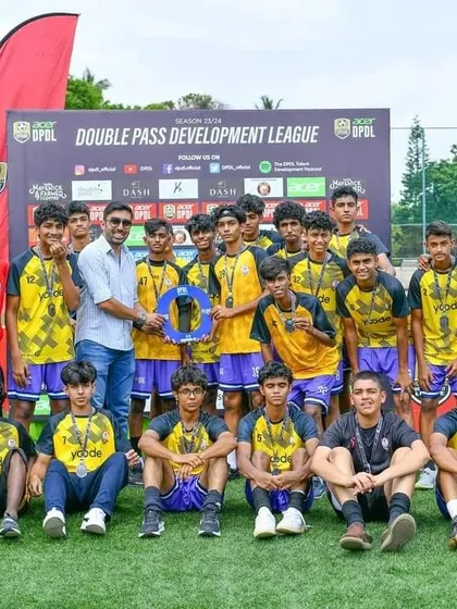 Our U17 team posing with their Runners-Up medals and trophy after the DPDL finals.