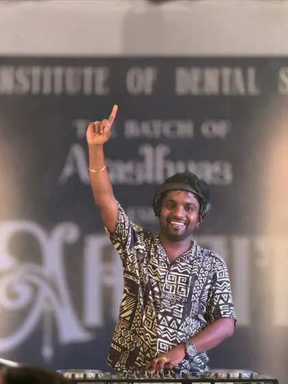 Bringing the energy to a dental college farewell party. Every batch has its own vibe, and I make sure the music tells their story.