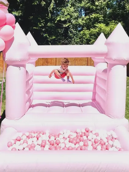 Perfect for a princess or any pink-themed party, our Pretty in Pink bounce castle comes with its own ball pit. It provides a safe and fun space for toddlers and young children to play.