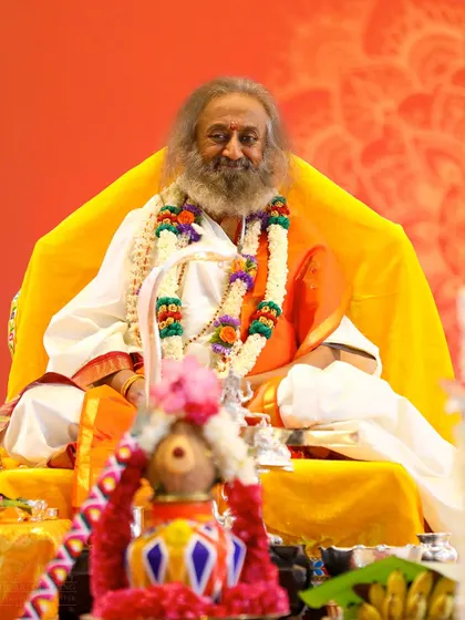 I am seated in meditation during the Maha Rudra Homa. The intense heat and powerful mantras of the fire ceremony create a deeply transformative and meditative experience.