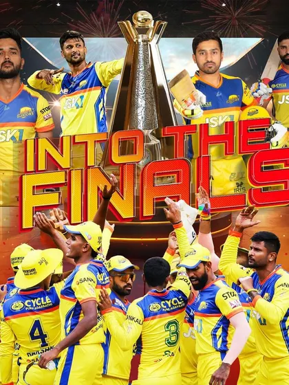 "Into the Finals." A graphic celebrating the Mysuru Warriors' entry into the championship match. We showed up and made our presence felt.