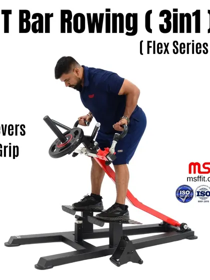 A demonstration of the reverse grip T-Bar row, which targets the lower lats and biceps.