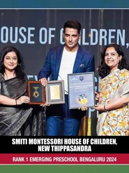 Our Director and Academic Coordinator pictured with actor Sonu Sood at the awards ceremony. We are honored to be recognized for our commitment to excellence.