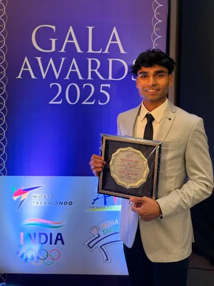 Our rising star, Shaurya, receives a token of gratitude at the Gala Awards, recognizing his potential and recent successes. The future is bright for this young champion.