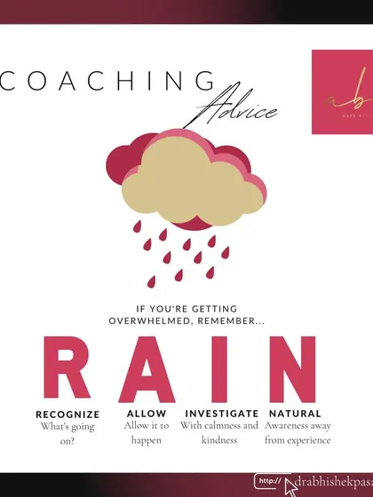 When you feel overwhelmed, remember the RAIN method: Recognize, Allow, Investigate, and Natural awareness. This coaching advice is a simple tool for finding clarity. I offer a free discovery call to help you navigate life's challenges.