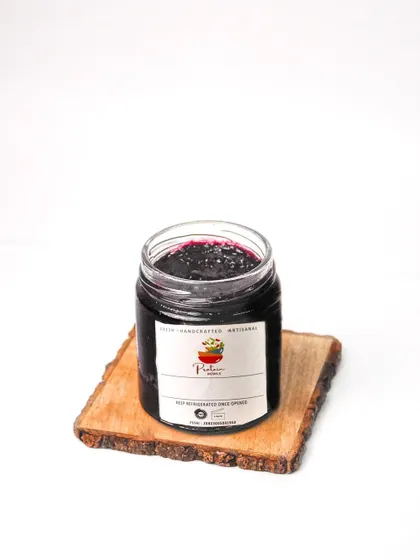 A single jar of handmade blueberry jam, shot in the same consistent style. This is essential for creating a professional-looking product range online.