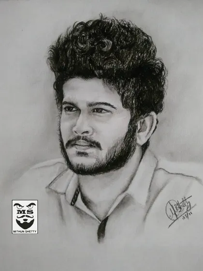 A charcoal sketch of my best friend. It's always special to draw people you know, and here I focused on capturing his familiar look and the unique texture of his curly hair.