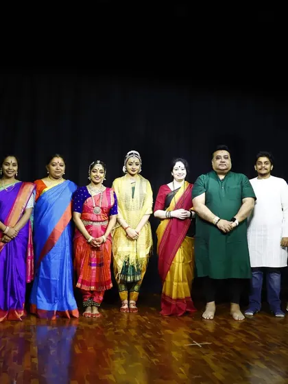 A group photograph with the esteemed musicians and special guests after my performance at the Ninada Nruthyotsava.