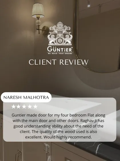 This client review highlights my ability to understand the specific needs of a project and deliver excellent quality wood for their main door and other doors. Recommendations like these are my biggest reward.