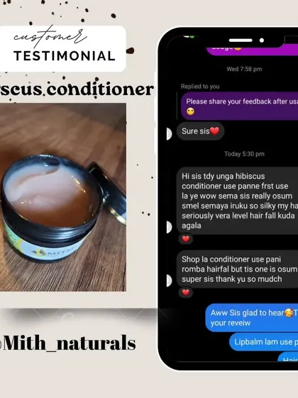 "Wow sema sis really osum" is what this customer said after using my Hibiscus Conditioner for the first time. She loved the smell and how silky it made her hair, and even noticed less hair fall.