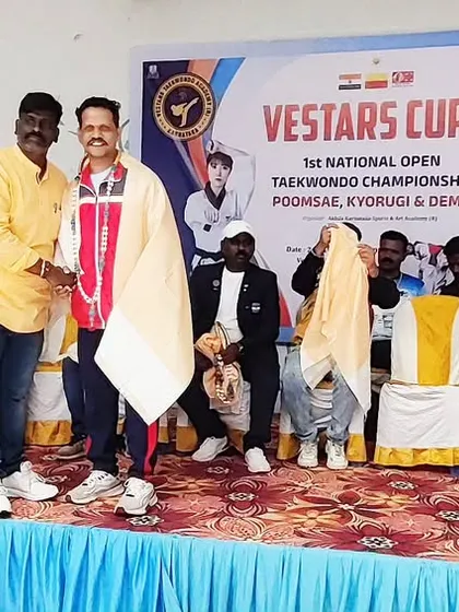 Being felicitated at the 1st Vestars Cup G4 Open National Taekwondo Championship. It is always an honor to be recognized by my peers in the martial arts community.