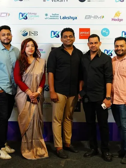 Posing with some of the brilliant minds at the Money Conclave event in Kochi. Events like these are fantastic for networking and idea exchange.