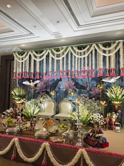 An angled view of the lotus pond stage.