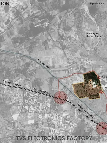 Mapping the site is a critical initial step. This location map for the TVS Electronics factory helped me understand site connectivity, local climate, and ecological conditions, which set the direction for the entire project.