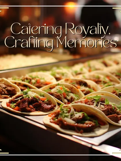 A tray of freshly prepared tacos at a live station, ready to be served. This image captures the action and freshness of my live catering services.