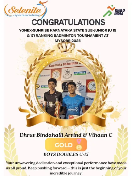 More gold from Mysore. Shriya Joshi (U-15 Girls Doubles) and the pair of Dhruv Bindahalli Arvind & Vihaan C (U-15 Boys Doubles) dominated their categories to win their titles.