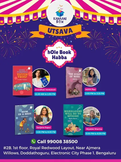 The lineup for Day 2 of our Kahaani Box Utsava, featuring four amazing authors for our 'hOle Book Habba'.