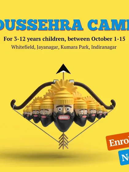 A duplicate of ID 115, this poster announces our Dussehra camp with an eye-catching design.