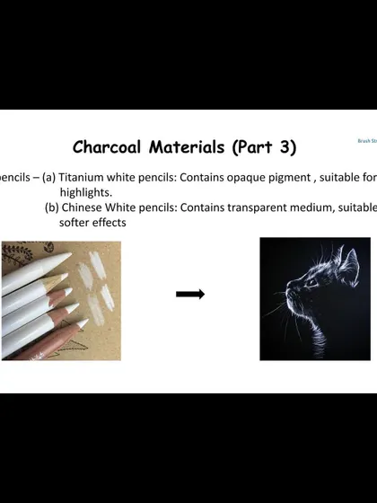 Did you know you can draw with white on dark paper? This guide covers white pencils, which are perfect for creating bright highlights in your charcoal drawings. They come in different types for different effects.