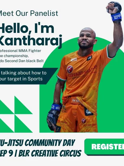 We also feature top athletes from other disciplines, like professional MMA fighter and ONE Championship athlete Kantharaj. As a panelist at our Community Day, he shared his experience on how to reach your target in sports, providing valuable insights for our competitors.