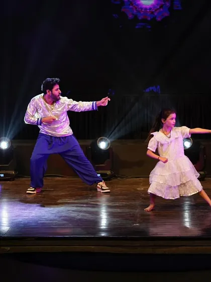 A powerful, synchronized move from a Bollywood performance choreographed by me, featuring a mix of adult and child dancers.