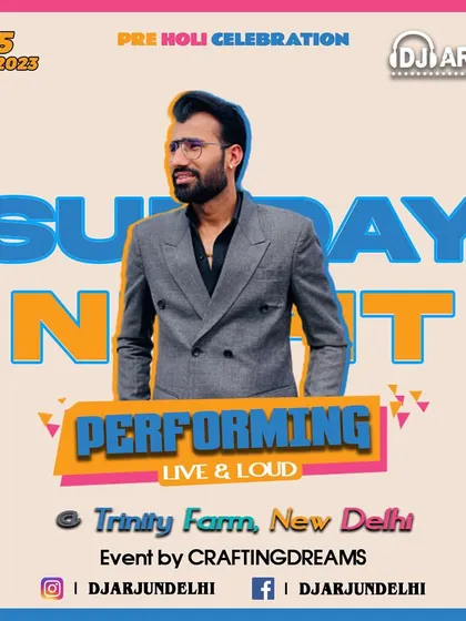 This poster was for a special Pre-Holi celebration at Trinity Farm, New Delhi. I am available for all kinds of festive and pre-wedding events, not just the main functions.
