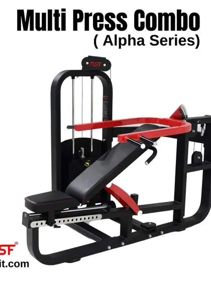 The Alpha Series Multi Press Combo with the bench in an incline position.