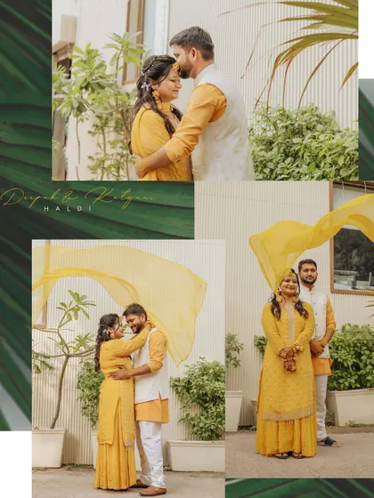 A collection of romantic and playful shots from Deepak and Katyani's Haldi. I love to capture a variety of poses, from intimate embraces to fun moments with flowing dupattas.