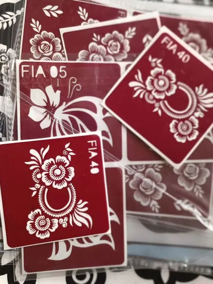 A collection of small, intricate stencils. These are perfect for creating detailed patterns with minimal effort.