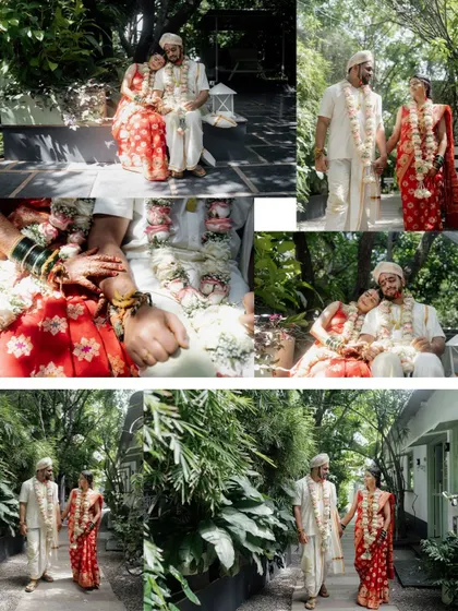 I have had the honor of hosting many beautiful South Indian weddings. The lush greenery and traditional decor elements, like floral arrangements and brass lamps, create an authentic and sacred atmosphere for the ceremony.