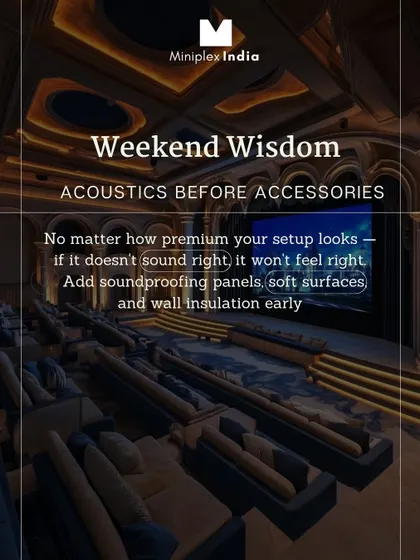 My weekend wisdom for anyone building a theater: focus on acoustics before accessories. Soundproofing panels and soft surfaces are crucial for making a room sound right, which is essential for making it feel right.