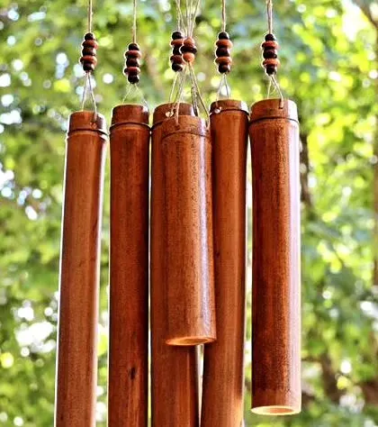 The gentle, soothing sound of our bamboo wind chime adds a sense of tranquility to any garden, balcony, or porch. Each chime is handcrafted from carefully selected bamboo tubes to create a pleasant, natural melody.