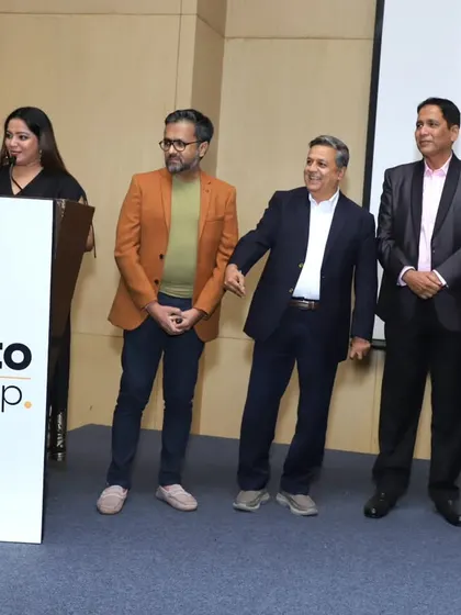 On stage with the leadership team of R.D. Brothers for the launch of Fracto Prop. Hosting product launches involves introducing the key people behind the brand and building excitement for the new offering.